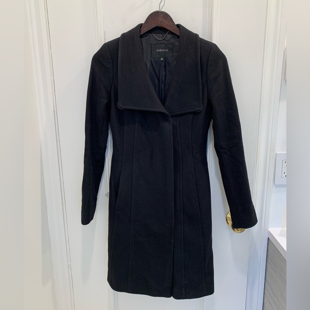 Babaton black wool/cashmere coat. Size XXS